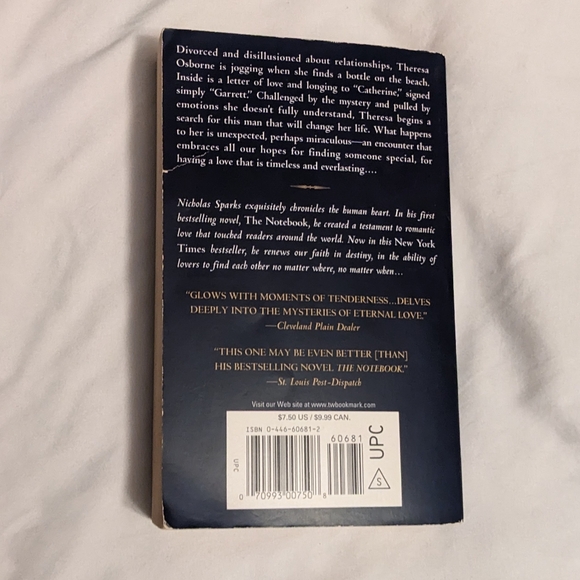 💥 Message in a Bottle by Nicholas Sparks Paperback - Picture 2 of 2